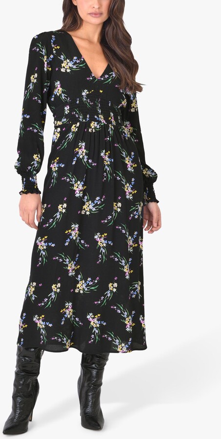 Ro&Zo Floral Shirred Midi Dress - ShopStyle