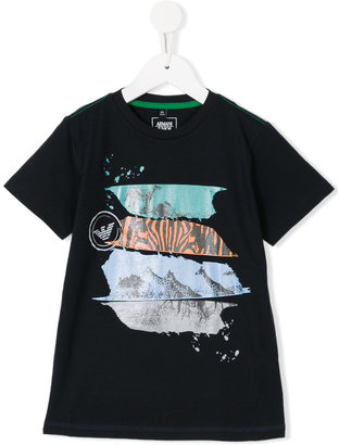 Armani Junior zebra print T-shirt