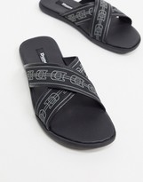 Thumbnail for your product : Dune logo detail sandal in black