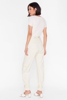 Thumbnail for your product : Nasty Gal Womens Relaxed Belted Cargo Jeans - Cream - 10
