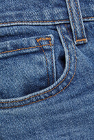 Thumbnail for your product : J Brand Julia Frayed Faded High-rise Flared Jeans