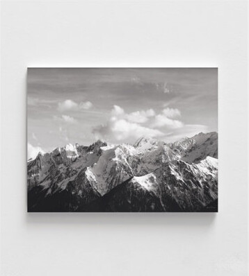 WeFrameArt Snowy Mountains Cabin Airbnb Photographywall Art, Landscape Photo, Framed Winter Landscape Picture Print Decor