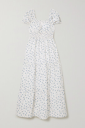 Faithfull The Brand + Net Sustain Matisse Shirred Floral-print Cotton-poplin Midi Dress
