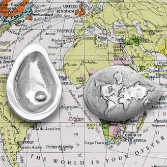 Tales From The Earth Sterling Silver 'World Is Your Oyster' Keyring