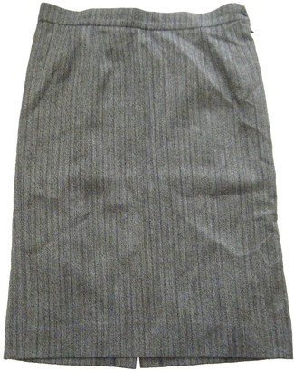 Saint Laurent Anthracite Wool Skirt for Women Vintage