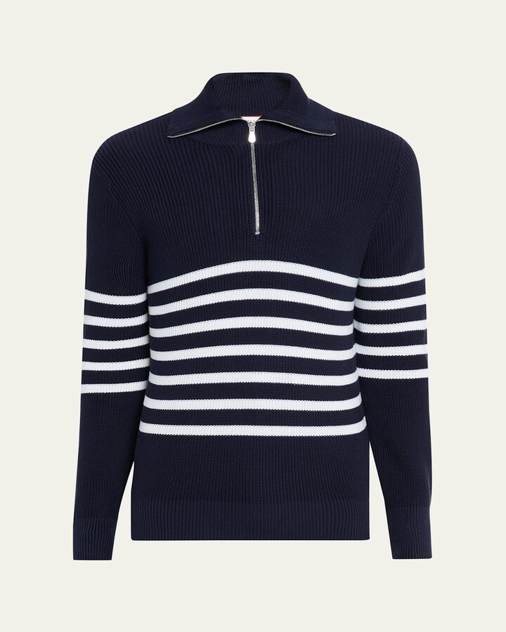 Men's High Summer Capsule Cotton Rib Half-Zip Sweater