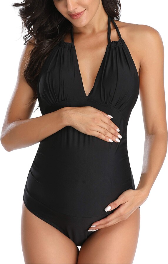 EastElegant Maternity Swimsuits One Piece VNeck Pregnancy Swimwear