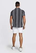 Thumbnail for your product : boohoo Vertical Stripe Short Sleeve Revere Shirt