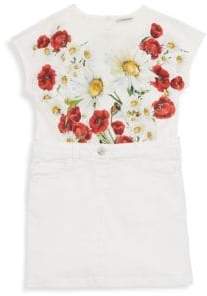 Dolce & Gabbana Girl's Floral-Print Five-Pocket Dress