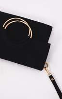 Thumbnail for your product : PrettyLittleThing Black Ring Detail Fold Over Clutch