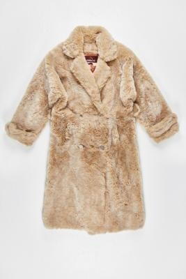Urban Renewal Vintage One-Of-A-Kind Vintage Belted Fur Coat Jacket - Beige M at Urban Outfitters