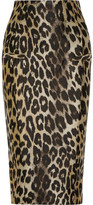 Thumbnail for your product : Balmain Leopard-jacquard midi skirt