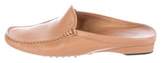 Thumbnail for your product : Tod's Leather Square-Toe Mules Tan Leather Square-Toe Mules