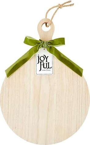 Santa Barbara Design Studio Charcuterie Board Paulownia Wood Holiday Serving Tray, 17" x 12", Joyful