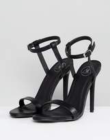 Thumbnail for your product : Missguided exclusive barely there heeled sandals in black