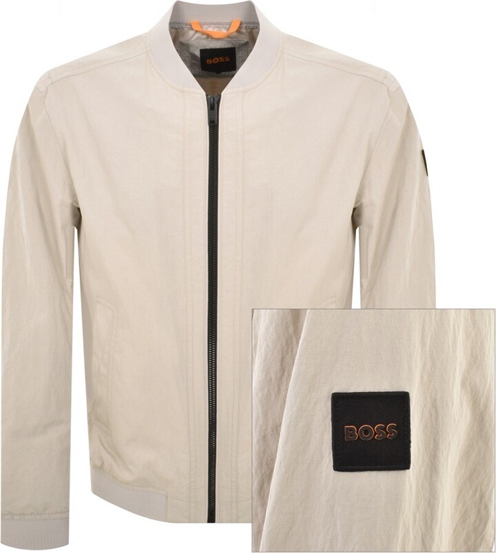 Boss Casual BOSS Othmare Bomber Jacket Beige ShopStyle