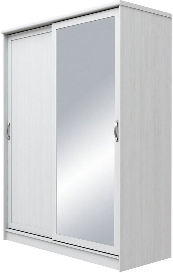 White Wardrobe Doors The World S, Camberley 2 Sliding Door Mirrored Wardrobe White