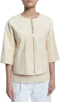 Thumbnail for your product : Lafayette 148 New York Sabina Embossed Leather Jacket