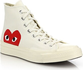 comme de garcons white high tops
