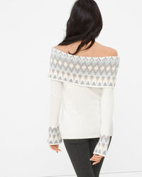 White House Black Market Off-The-Shoulder Fair Isles Sweater