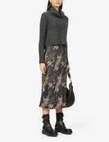 Thumbnail for your product : AllSaints Tierny Melisma jumper-overlay wool-blend and crepe midi dress