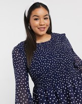 Thumbnail for your product : Simply Be shirred skater dress in polka dot