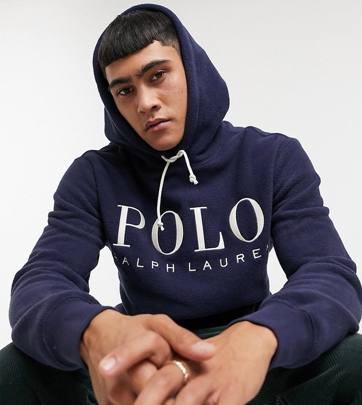 Polo Ralph Lauren x ASOS exclusive collab polar fleece hoodie in navy with  chest logo - ShopStyle