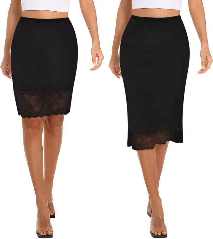 mirpsen Half Slip Dress Modal Cotton Vintage Long Underskirt with Lace