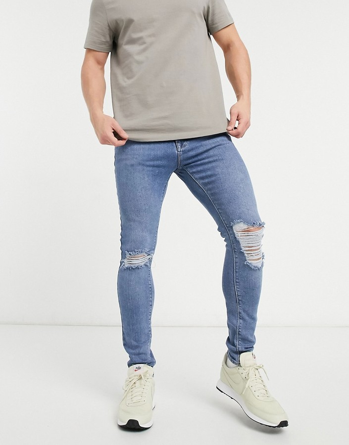 Light Washed Ripped Jeans For Men Shop The World S Largest Collection Of Fashion Shopstyle Uk