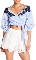 Thumbnail for your product : Do & Be Do + Be Embroidered Ruffle Sleeve Top