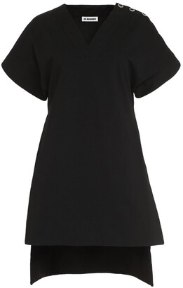 Jil Sander Button Embellished Longline T-Shirt