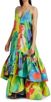 Thumbnail for your product : Christopher John Rogers Tiered Ruffled Slip Maxi Dress