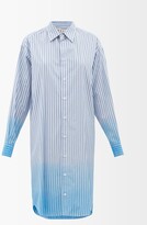 Thumbnail for your product : Marni Striped Dip-dyed Cotton-poplin Shirt Dress