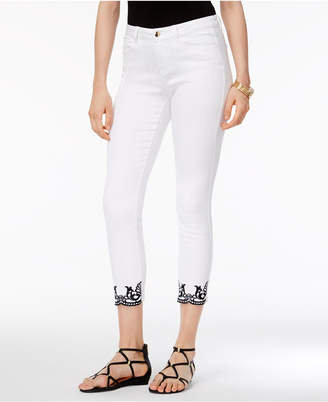 Thalia Sodi Embroidered Skinny Ankle Jeans, Created for Macy's