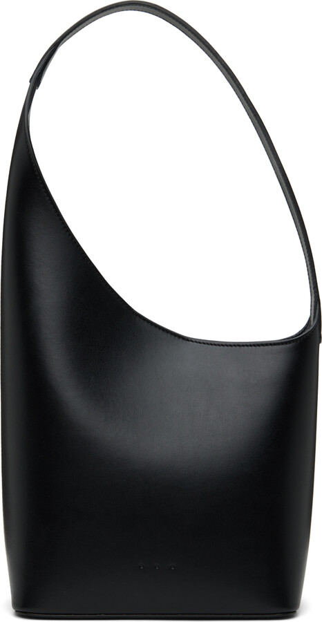 Aesther Ekme Smooth Leather Flat Shoulder Bag - Black Shoulder Bags,  Handbags - AESKM20122
