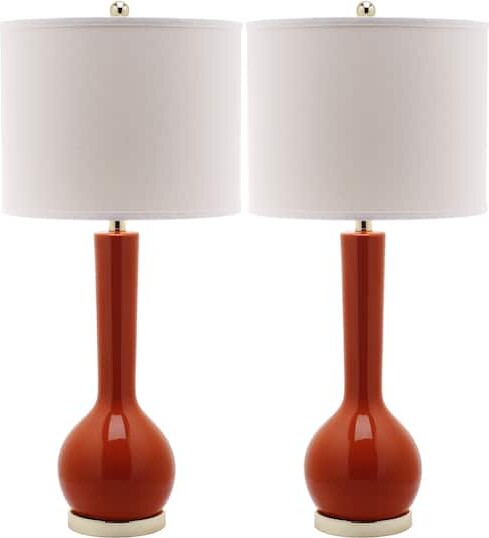 Safavieh Mae Long Neck Table Lamp Set in Taupe