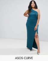 Thumbnail for your product : ASOS Curve CURVE One Shoulder Maxi Dress with Exposed Zip