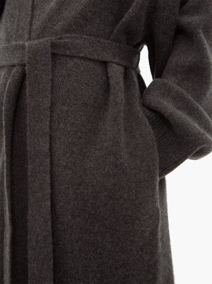 Raey Long Shawl Belted Cashmere Cardigan - Charcoal