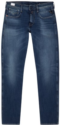 Replay Anbass Hyperflex+ blue slim-leg jeans