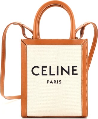 CELINE Vertical Cabas Casual Style Unisex Logo Totes (192082ERN.02NT)