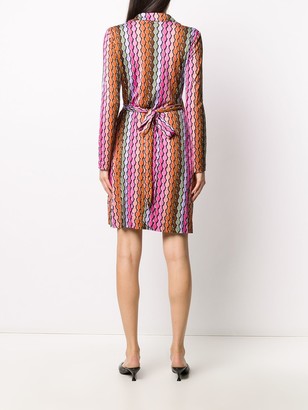 Diane von Furstenberg Colour-Block Wrap Silk Dress