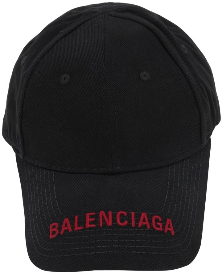 balenciaga logo embroidered cap