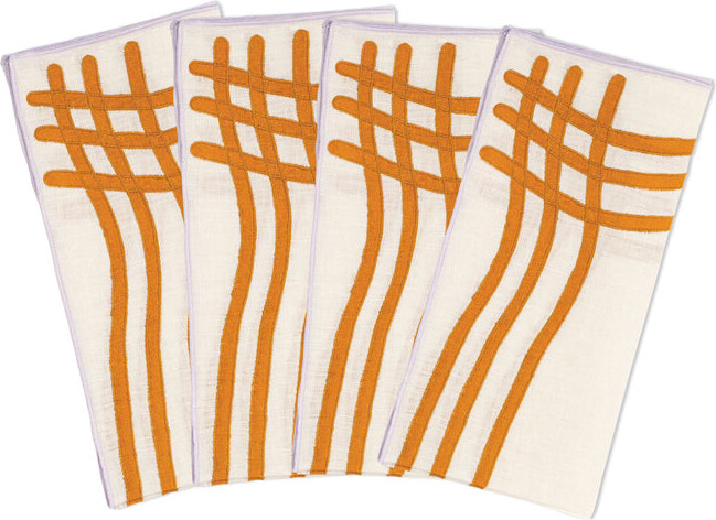 Misette Grid Embroidered Napkin (Set of 4)