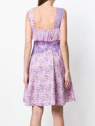 Blumarine floral print lace trim dress