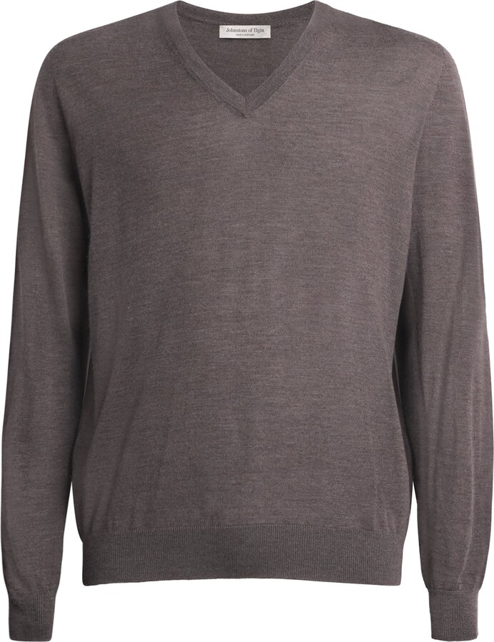 Johnstons of Elgin Superfine Cashmere V-Neck Sweater