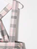 Thumbnail for your product : Il Gufo checked pleated suspender skirt
