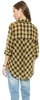 Thumbnail for your product : Free People Gauzy Plaid Lace Up Button Down Top