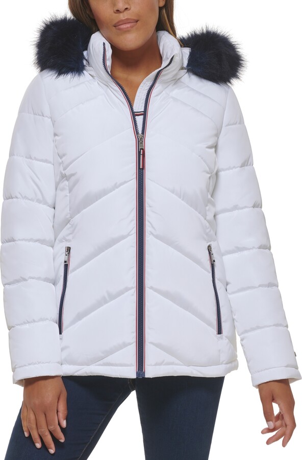 Tommy Hilfiger Women's White Outerwear | ShopStyle