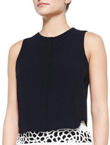 Thumbnail for your product : A.L.C. Gordon Cropped Sleeveless Crepe Top