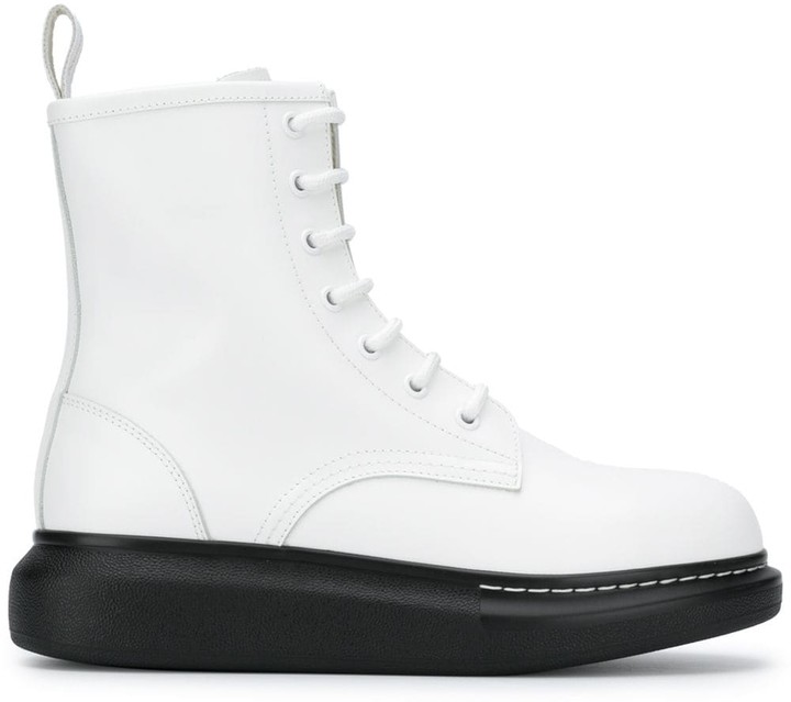 white booties lace up